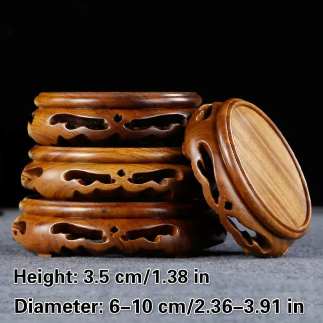 Chinese Wood Display Stand Hollow Pedestal Flowerpot Furnishing Carving Base