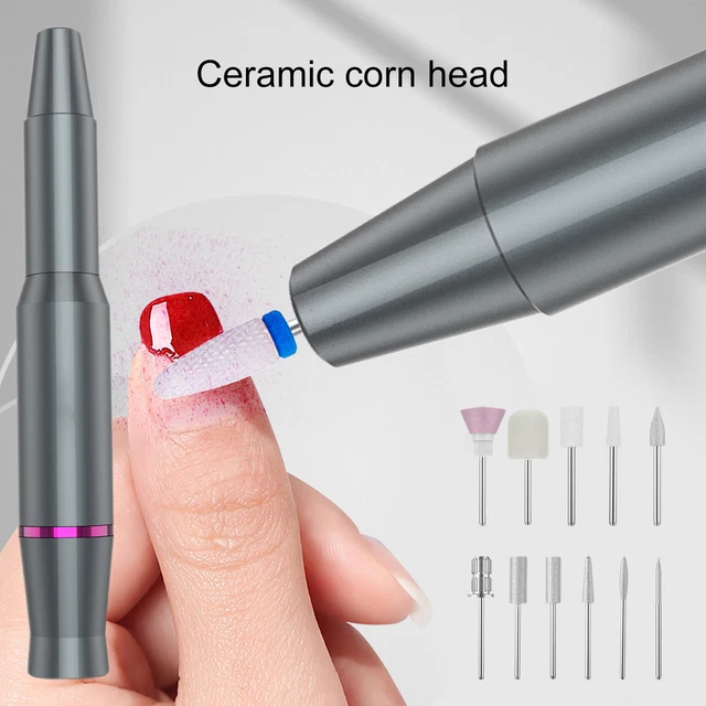1 juego de limas de uñas eléctricas forma ajustable uñas falsas profesional