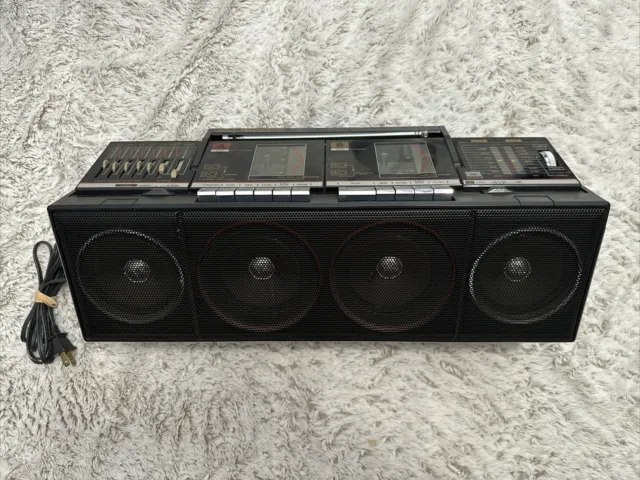 Vintage Lloyds 4 Speaker Boombox V444 709B 1980s Cassette Tape Radio AM FM Works