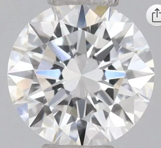 Forme ronde CVD IGI certifié 0,37 CT D couleur VS1 clarté diamant cultivé...