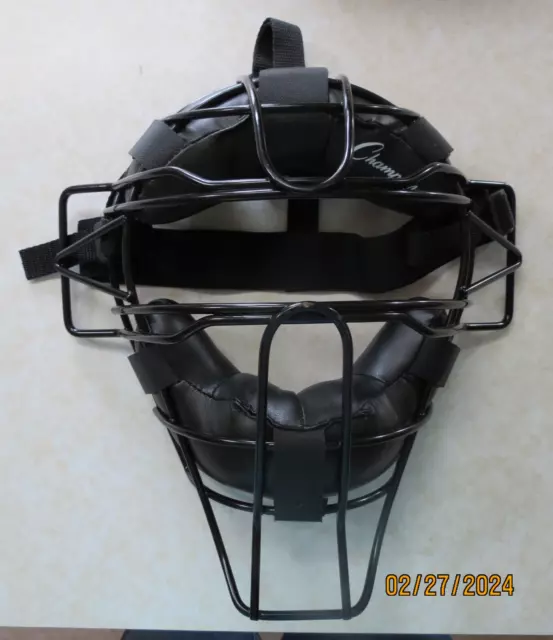 CHAMPION Sports Extended Throat Guard Adult CATCHERS MASK, Black BM2A NEW