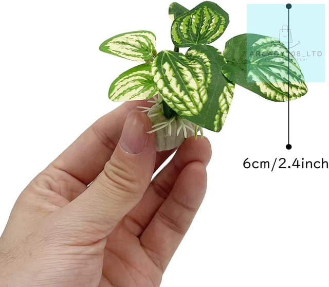 Aquarium Plants Fish Tank Decorations 20pcs Small Size/1inch Tall Plastic Plant 2