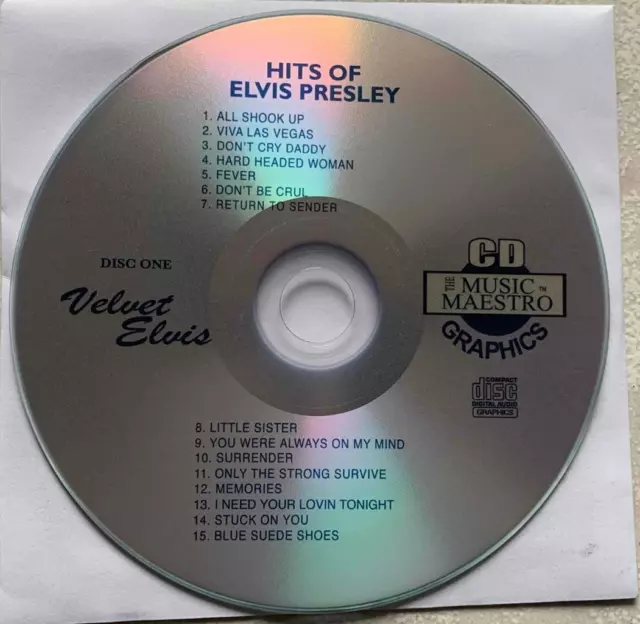 Elvis Presley Karaoke Cdg Hits Of The King Vol 1 Music Collection Cd+G Songs