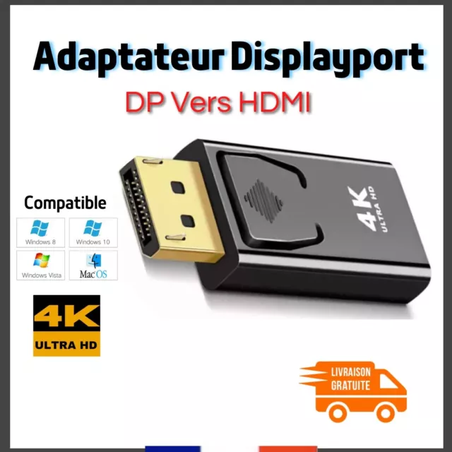 DP HDMI - 4K Ultra HD Display Port DP vers HDMI «Convertisseur DisplayPort»