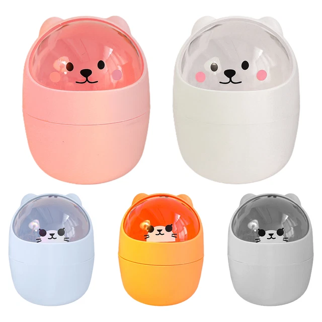 Small Desktop Trash Can Beer Design Desktop Waste Garbage Bin  With Swing Lid