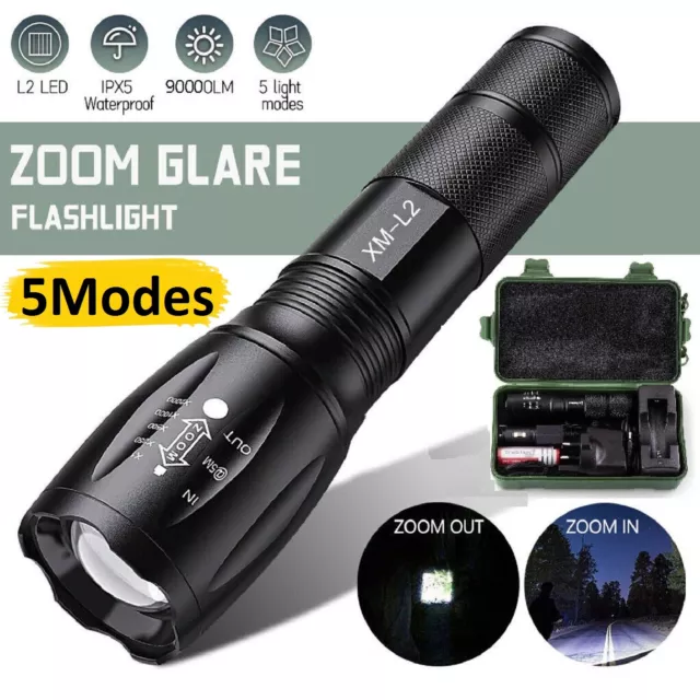 Super Bright Flashlight Tactical LED Torch Light Rechargeable Torch Flash Light