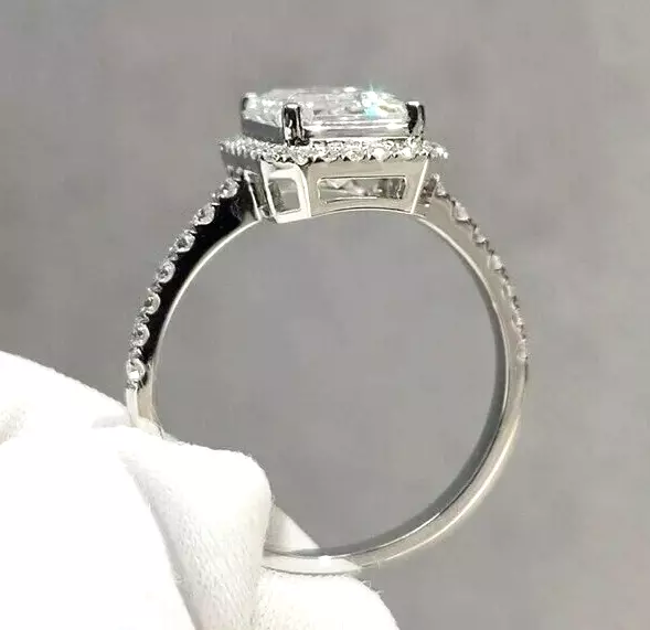 5.50 Ct Certified Lab Created Off White Diamond Ring with Accents In 925 Silver 3