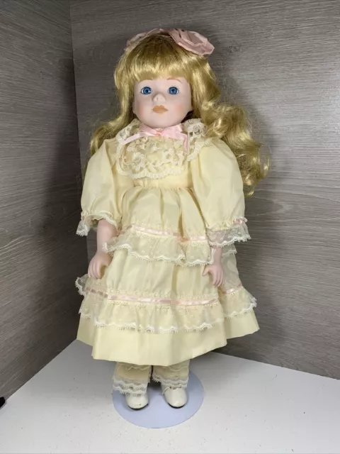CROWN ROYAL  "JAIME " COLLECTORS EDITION PORCELAIN DOLL 16” w/ STAND
