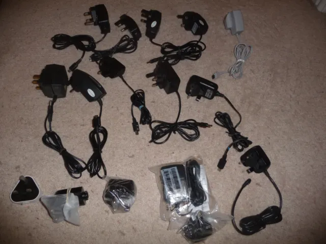 Job Lot of 15  Phone Chargers - Blackberry, HTC, LG Samsung- models listed -WORK