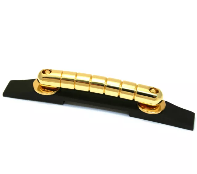 Genuine Gretsch Gold/Ebony Rocking Bar Floating Guitar Bridge 006-2845-000