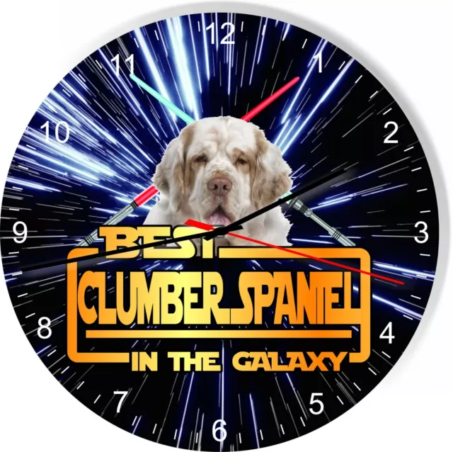 Best Clumber Spaniel Dog Galaxy Wars Space Star Kitchen Livingroom Wall Clock