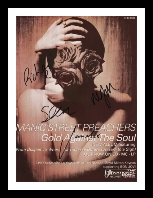 Manic Street Preachers Entire Band Autographed Signed & Framed Photo Print