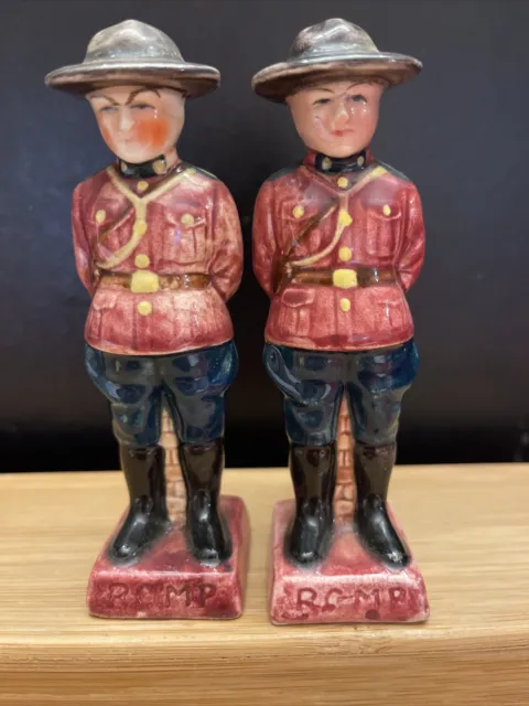 RCMP Royal Canadian Mounted Police Salt And Pepper Shakers - Cork
