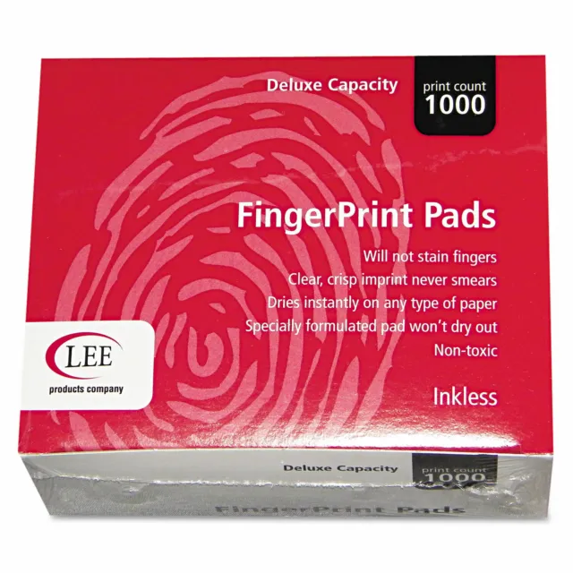 LEE Inkless Fingerprint Pad 2 1/4 x 1 3/4 Black Dozen 03127
