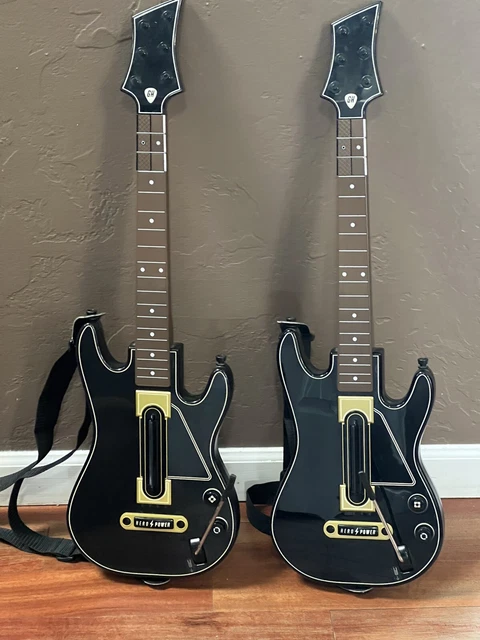 Activision Guitar Hero Power Wireless Guitar Xbox 360 PS3 Black Gold NO DONGLE Activision Guitar Hero Power Wireless Guitar Xbox 360 PS3 Black Gold NO DONGLE