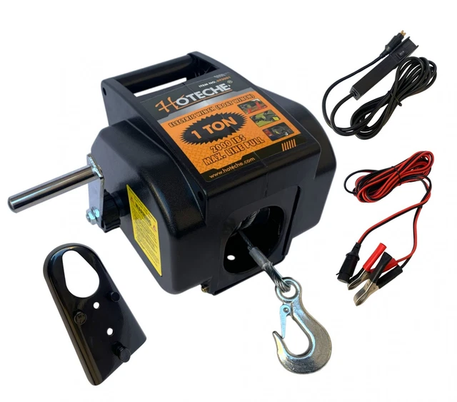 Verricello Elettrico 12V 1133kg - Paranco 970W Con Telecomando, Fune Acciaio 15m Per Fuoristrada - Foto 8