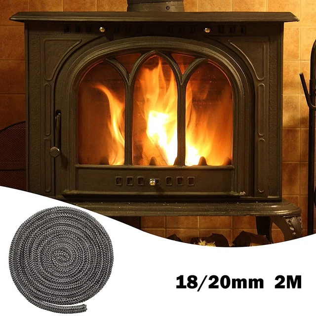 Rope Seal Fiberglass Black Fireplace Gasket Cord Log Burner Door Parts
