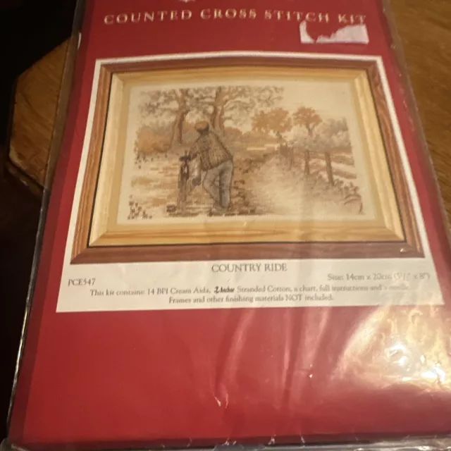 Anchor Counted Cross Stitch Kit  'Country Ride' PCE547 Started