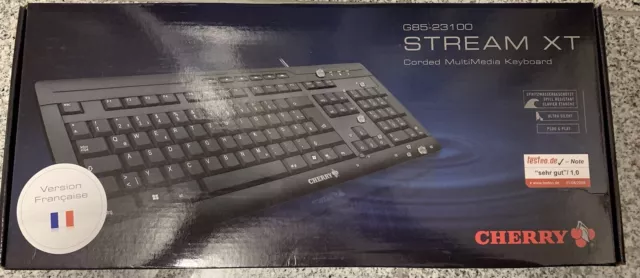 Cherry eVolution STREAM XT Corded MultiMedia Keyboard G85-23100. PS/2, USB. NEU