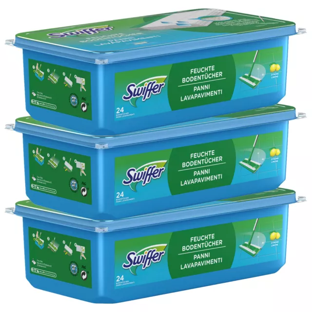 3 x 24er Pack Swiffer WET Bodenwischtücher mit Zitronenduft