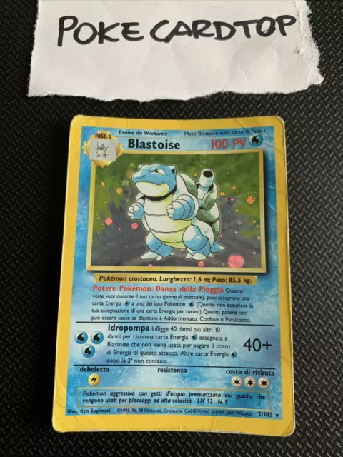 Pokemon Card Blastoise 2/102-Set Base-Ita-Holo-Good!