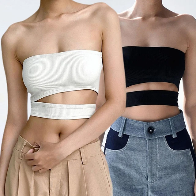Top da donna alla moda e sexy senza spalline per look estivi Statement