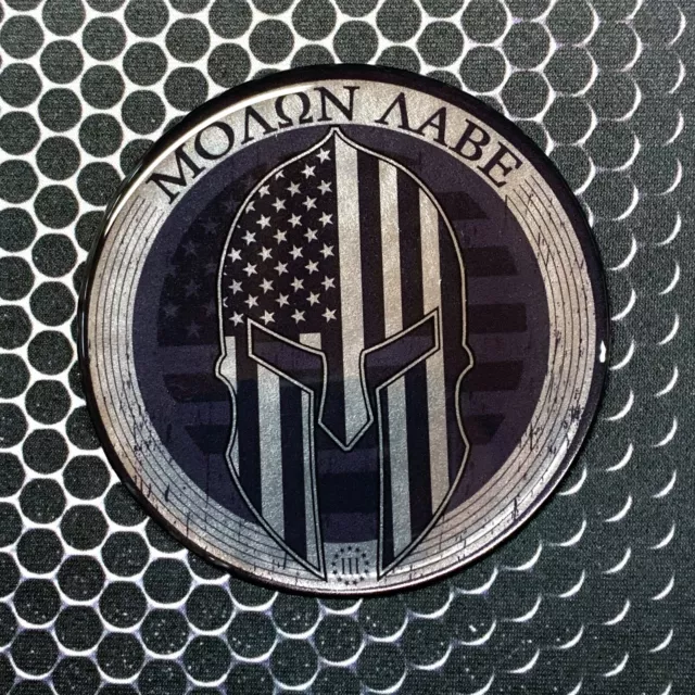 USA Molon Labe Sticker Come and Take It Metallic Domed Decal car Emblem 3D 3"