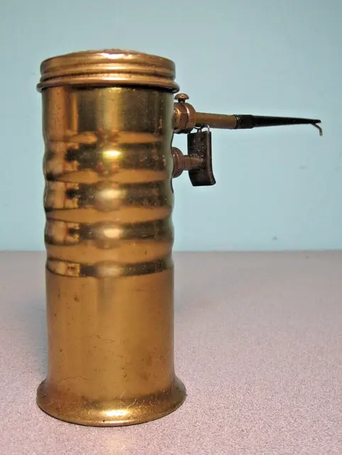 Vintage Brass Eagle No 66 Finger Pump Oil Can Fixed Spout Made in USA
