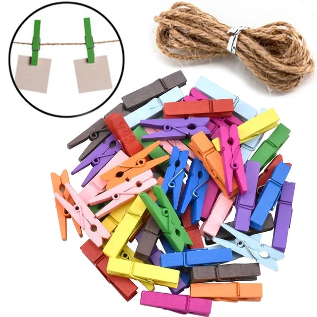 Mollette In Legno Appendifoto Da 3.5cm Mollettine Colorate - Foto 9