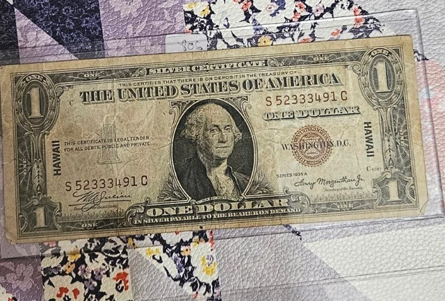 Series 1935 A One Dollar $1 Silver Certificate HAWAII Note