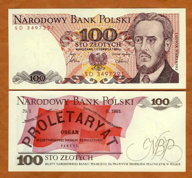 Poland, 100 Zlotych, 1986 P-143 (143e), UNC