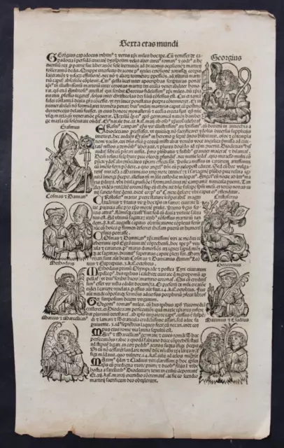 Inkunabel,Schedel Weltchronik,Lateinische Ausgabe Blatt Cxxiiii ,1493,Rar