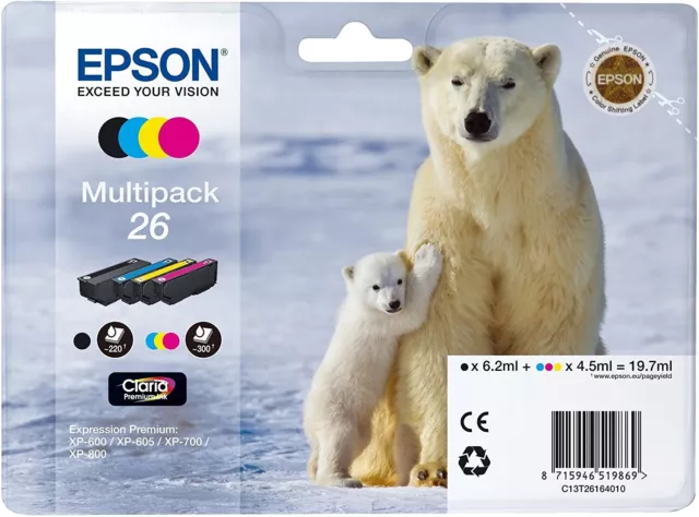 Cartuccia Epson 26 Orso Originale - Multipack Colori