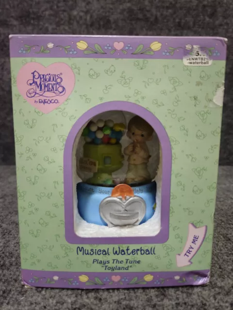 Precious Moments by Enesco Musical Waterball Just One Penny Globe Plays Toyland