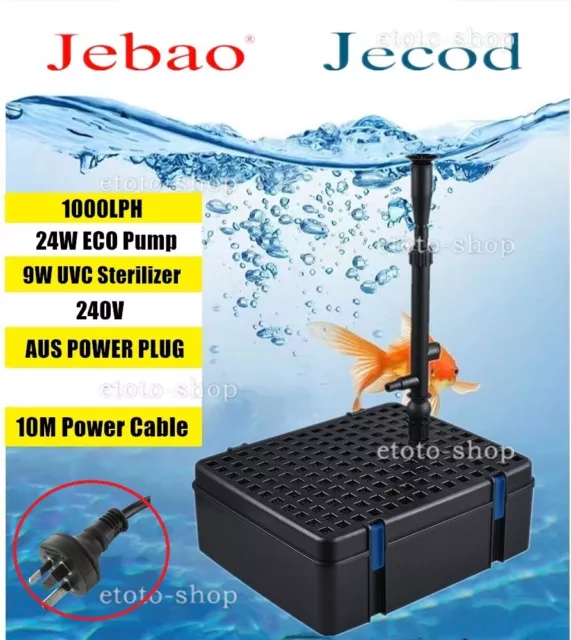 Jebao ALL IN ONE Pond Filter System + 9W UV Sterilizer 1000LPH Pump Fountain Kit