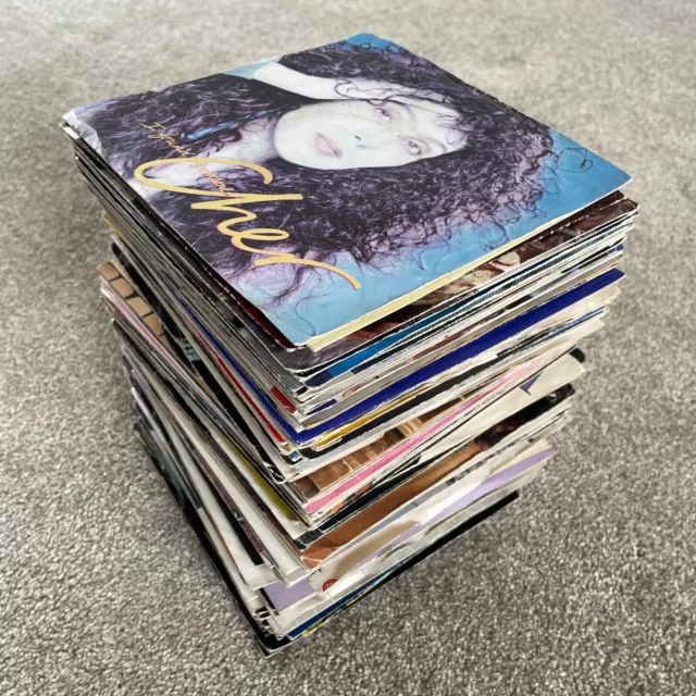 Record collection of 100 vinyl 7" singles from 1980s joblot bundle 45rpm 7 inch