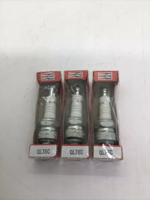 Lot Of 3 NEW Sealed Champion spark plug QL78C - Red Package