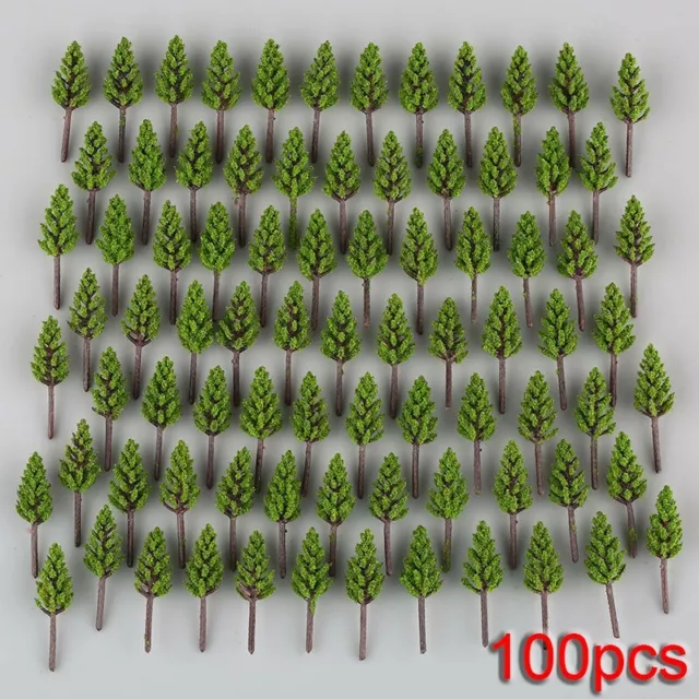 Pack of 100 Model Pine Trees for Building Scenery Sand Table & Train Model Sets