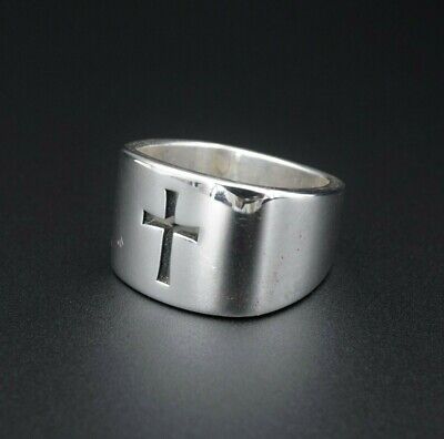 James Avery Sterling Silver Wide Square Crosslet Ring Size 9 RG-2931 RS2931