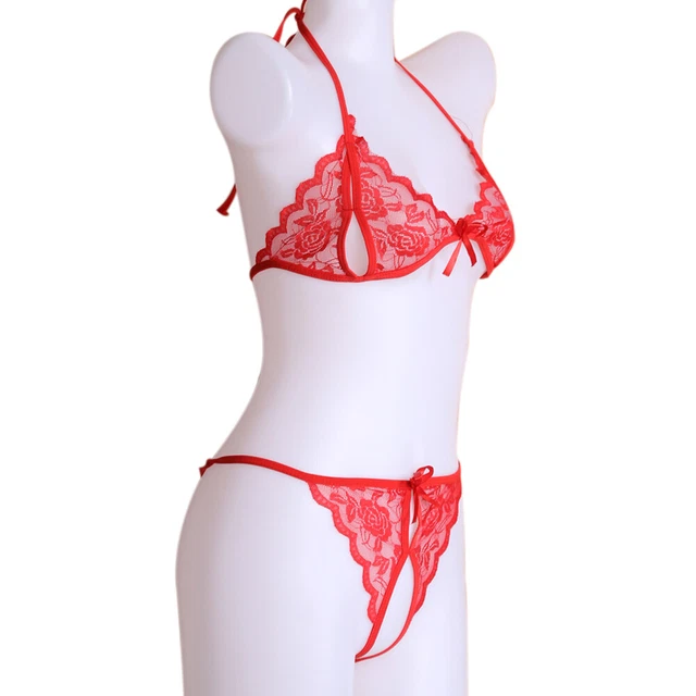 Devon Micro & O-Ring Open Bra & Crotchless Thong Set