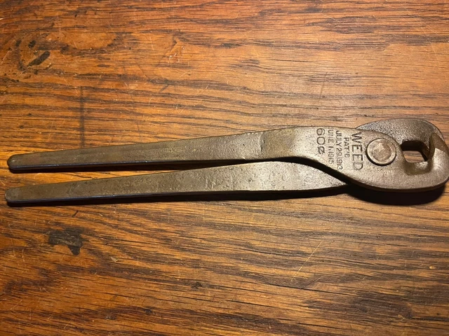 Vintage WEED 60cent Pat 1913 1915 Hand Pliers Wrench Mechanic Collectible USA