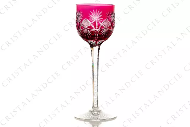 Verre à vin roemer rouge Niepce par Saint-Louis. Red wine glass hock Niepce