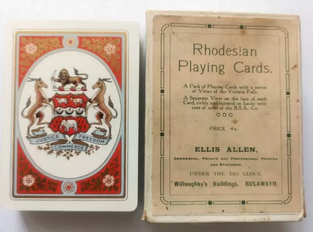 Antique Playing Cards Rhodesian Gilded Victoria Falls Wide  1920 Uk Freepost