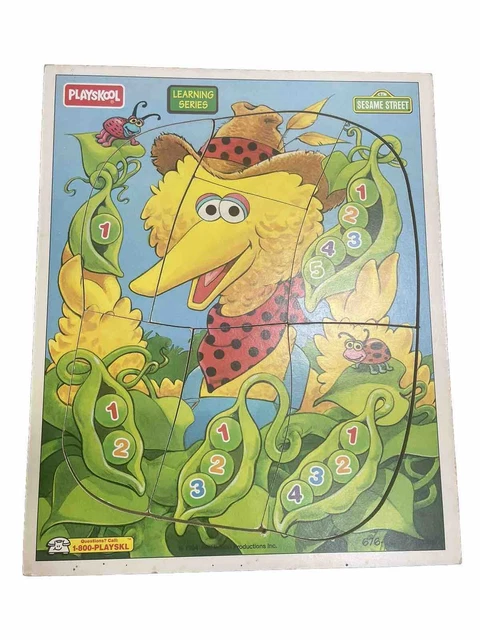 VINTAGE PLAYSKOOL WOOD Board Puzzle Sesame Street Big Bird Numbered VINTAGE PLAYSKOOL WOOD Board Puzzle Sesame Street Big Bird Numbered