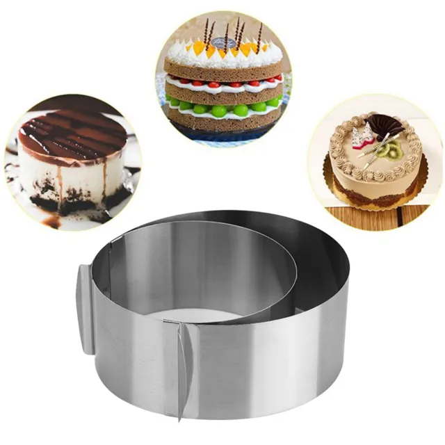 Cake Ring Mold Round Mousse Mould Stainless Steel Baking Tool Adjustable AU