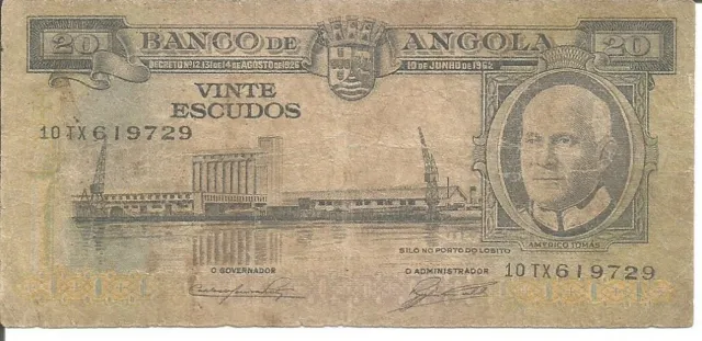 Angola  Portugal 20$00 Escudos 10/06/1962