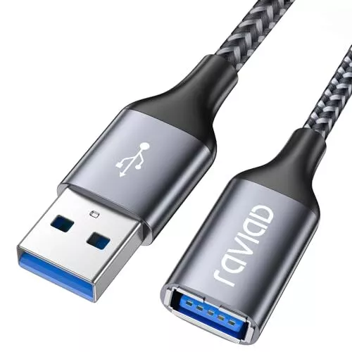 RAVIAD Cavo prolunga USB 3.0 A 2M, maschio e femmina 5Gbps Nylon per Chiavetta U