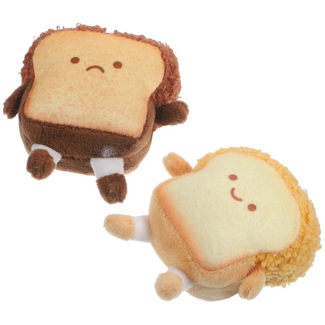 2 pz borsa con ciondolo bambola toast peluche zaino ripieno pane ciondolo decorazione da appendere