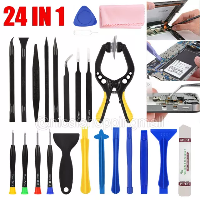 24tlg Reparatur Öffnungs Werkzeug Set Reparatur Display Smartphone Handy Tablet