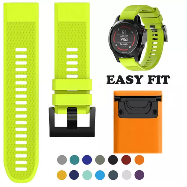 Strap For Garmin Fenix 3 5 5S 5X Plus 6X 7 7X Silicone Quick Release Sport Band